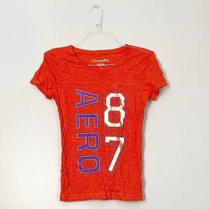 Orange Aeropostale Short Sleeve Tee. Size M.